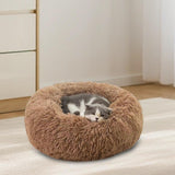 Maxbell Cat Bed Long Plush PP Cotton Winter Washable 70 cm Diameter Doughnut Cushion
