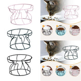 Maxbell Pet Feeding Bowl Rack Round Iron Drinking Pet Supplies Raised Cat Bowl Stand Pink