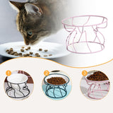 Maxbell Pet Feeding Bowl Rack Round Iron Drinking Pet Supplies Raised Cat Bowl Stand Pink