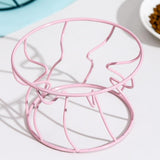 Maxbell Pet Feeding Bowl Rack Round Iron Drinking Pet Supplies Raised Cat Bowl Stand Pink