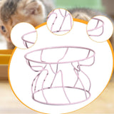 Maxbell Pet Feeding Bowl Rack Round Iron Drinking Pet Supplies Raised Cat Bowl Stand Pink