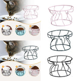 Maxbell Pet Feeding Bowl Rack Round Iron Drinking Pet Supplies Raised Cat Bowl Stand Pink