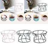 Maxbell Pet Feeding Bowl Rack Round Iron Drinking Pet Supplies Raised Cat Bowl Stand Pink