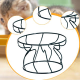 Maxbell Pet Feeding Bowl Rack Round Iron Drinking Pet Supplies Raised Cat Bowl Stand Green