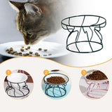 Maxbell Pet Feeding Bowl Rack Round Iron Drinking Pet Supplies Raised Cat Bowl Stand Green