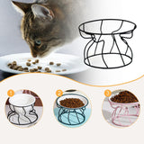 Maxbell Pet Feeding Bowl Rack Round Iron Drinking Pet Supplies Raised Cat Bowl Stand Black