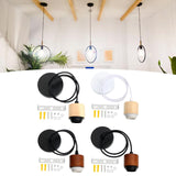 Maxbell Wood Pendant Light Cord E27 Socket Pendant Lamp Fitting for Bar Bedroom Cafe Wood Black