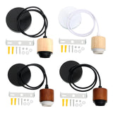 Maxbell Wood Pendant Light Cord E27 Socket Pendant Lamp Fitting for Bar Bedroom Cafe Wood Black