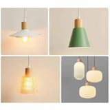 Maxbell Wood Pendant Light Cord E27 Socket Pendant Lamp Fitting for Bar Bedroom Cafe Wood Black