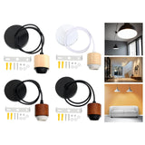 Maxbell Wood Pendant Light Cord E27 Socket Pendant Lamp Fitting for Bar Bedroom Cafe Wood Black