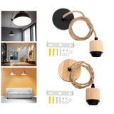 Maxbell Pendant Light Cord E27 Socket Hanging Light Cord for Living Room Bar Kitchen Wood Black