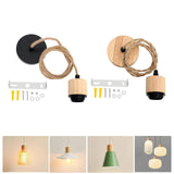 Maxbell Pendant Light Cord E27 Socket Hanging Light Cord for Living Room Bar Kitchen Wood Black
