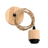 Maxbell Pendant Light Cord E27 Socket Hanging Light Cord for Living Room Bar Kitchen Wood Black Twisted