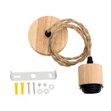 Maxbell Pendant Light Cord E27 Socket Hanging Light Cord for Living Room Bar Kitchen Wood Black Twisted