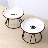 Maxbell Elevated Cat Bowl Stand Only Iron Round Raised Dog Food and Water Bowl Stand