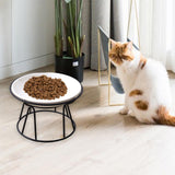 Maxbell Elevated Cat Bowl Stand Only Iron Round Raised Dog Food and Water Bowl Stand