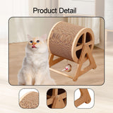 Maxbell Cat Scratcher Pet Enrichment Toy Stable Claw Scratcher for Puppy Indoor Cats Wood color