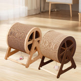 Maxbell Cat Scratcher Pet Enrichment Toy Stable Claw Scratcher for Puppy Indoor Cats Wood color