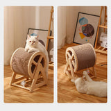 Maxbell Cat Scratcher Pet Enrichment Toy Stable Claw Scratcher for Puppy Indoor Cats Wood color