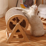 Maxbell Cat Scratcher Pet Enrichment Toy Stable Claw Scratcher for Puppy Indoor Cats Wood color