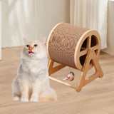 Maxbell Cat Scratcher Pet Enrichment Toy Stable Claw Scratcher for Puppy Indoor Cats Wood color