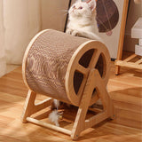Maxbell Cat Scratcher Pet Enrichment Toy Stable Claw Scratcher for Puppy Indoor Cats Wood color