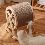 Maxbell Cat Scratcher Pet Enrichment Toy Stable Claw Scratcher for Puppy Indoor Cats Wood color