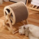 Maxbell Cat Scratcher Pet Enrichment Toy Stable Claw Scratcher for Puppy Indoor Cats Wood color