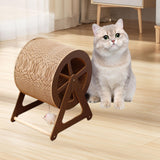 Maxbell Cat Scratcher Pet Enrichment Toy Stable Claw Scratcher for Puppy Indoor Cats Dark Brown color