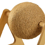 Maxbell Scratching Ball Stable Wood Base Pet Scratcher Toy for Chinchillas Home Cats 20cmx17cmx22cm