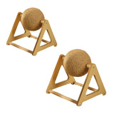 Maxbell Scratching Ball Stable Wood Base Pet Scratcher Toy for Chinchillas Home Cats 20cmx17cmx22cm