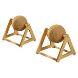 Maxbell Scratching Ball Stable Wood Base Pet Scratcher Toy for Chinchillas Home Cats 20cmx17cmx22cm