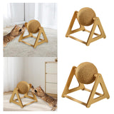 Maxbell Scratching Ball Stable Wood Base Pet Scratcher Toy for Chinchillas Home Cats 20cmx17cmx22cm