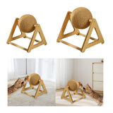 Maxbell Scratching Ball Stable Wood Base Pet Scratcher Toy for Chinchillas Home Cats 20cmx17cmx22cm