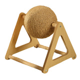 Maxbell Scratching Ball Stable Wood Base Pet Scratcher Toy for Chinchillas Home Cats 20cmx17cmx22cm