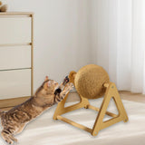 Maxbell Scratching Ball Stable Wood Base Pet Scratcher Toy for Chinchillas Home Cats 20cmx17cmx22cm