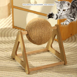 Maxbell Scratching Ball Stable Wood Base Pet Scratcher Toy for Chinchillas Home Cats 20cmx17cmx22cm