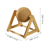 Maxbell Scratching Ball Stable Wood Base Pet Scratcher Toy for Chinchillas Home Cats 20cmx23cmx26.5cm