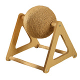 Maxbell Scratching Ball Stable Wood Base Pet Scratcher Toy for Chinchillas Home Cats 20cmx23cmx26.5cm