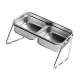 Maxbell Elevated Cat Bowl Stainless Steel Raised Cat Water Bowl for Small Dogs Puppy
