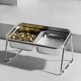 Maxbell Elevated Cat Bowl Stainless Steel Raised Cat Water Bowl for Small Dogs Puppy