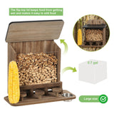 Maxbell Wood Squirrel Feeder Outside Thickness with Lift up Lid for Trees Yard Patio