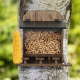 Maxbell Wood Squirrel Feeder Outside Thickness with Lift up Lid for Trees Yard Patio
