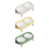Maxbell Raised Cat Bowls with Stand Feeding Station Pet Feeder Elevated Cat Bowl Set White