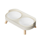 Maxbell Raised Cat Bowls with Stand Feeding Station Pet Feeder Elevated Cat Bowl Set White