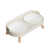Maxbell Raised Cat Bowls with Stand Feeding Station Pet Feeder Elevated Cat Bowl Set White