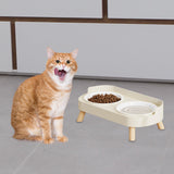 Maxbell Raised Cat Bowls with Stand Feeding Station Pet Feeder Elevated Cat Bowl Set White