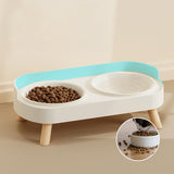 Maxbell Raised Cat Bowls with Stand Feeding Station Pet Feeder Elevated Cat Bowl Set White