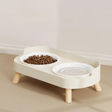Maxbell Raised Cat Bowls with Stand Feeding Station Pet Feeder Elevated Cat Bowl Set White