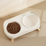 Maxbell Raised Cat Bowls with Stand Feeding Station Pet Feeder Elevated Cat Bowl Set White